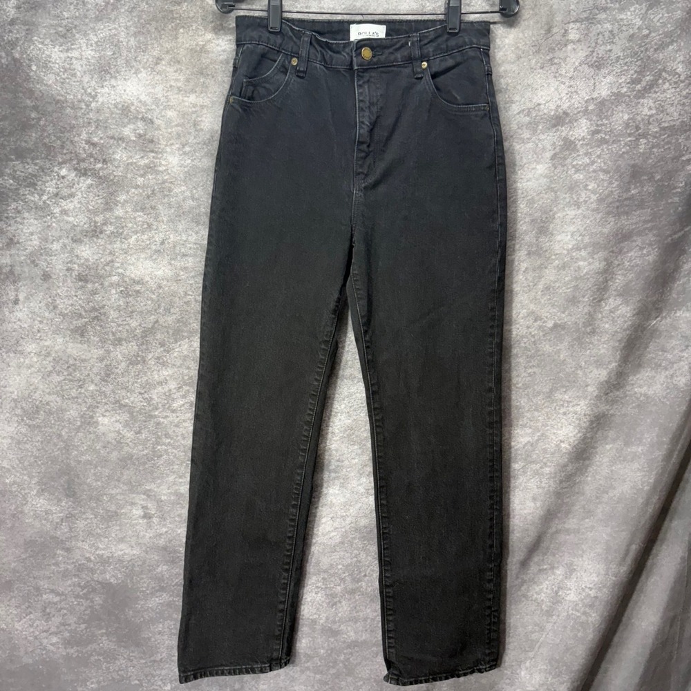 Rolla's Original High Rise Straight Jeans Womens 28 Faded Black Grunge Basic